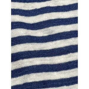 Talbots 100% Linen Shawl Wrap Scarf One Size Blue White Stripes